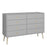 Softline 4 + 4 Drawer Wide Chest Of Drawers - Grey - The Furniture Mega Store 