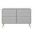 Softline 4 + 4 Drawer Wide Chest Of Drawers - Grey - The Furniture Mega Store 