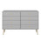 Softline 4 + 4 Drawer Wide Chest Of Drawers - Grey - The Furniture Mega Store 