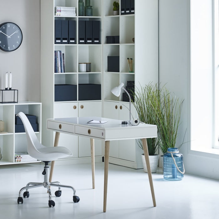 Softline 2 Drawer Desk / Dressing Table - White - The Furniture Mega Store 