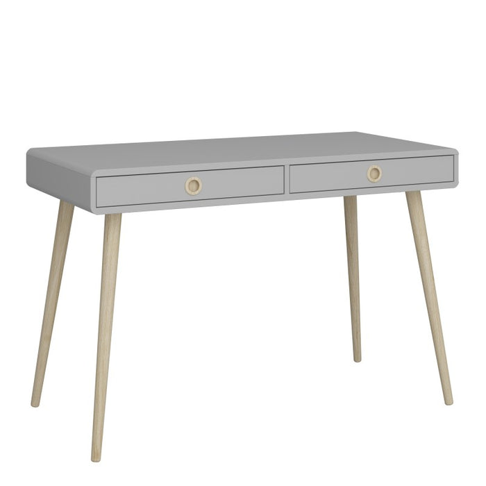 Softline 2 Drawer Desk / Dressing Table - Grey - The Furniture Mega Store 