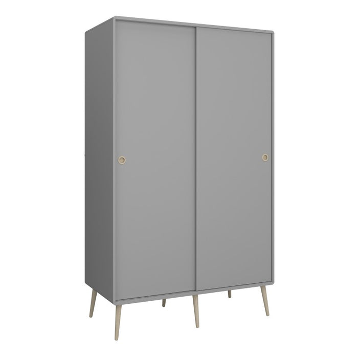 Softline Sliding 2 Door Wardrobe - Grey - The Furniture Mega Store 