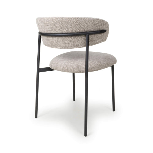 Muse Oatmeal Tweed Effect Dining Chairs - Sold In Pairs - The Furniture Mega Store 