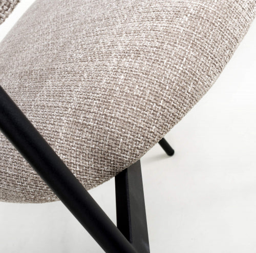 Muse Oatmeal Tweed Effect Dining Chairs - Sold In Pairs - The Furniture Mega Store 