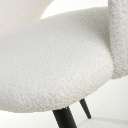 Atlantic White Boucle Dining Chairs - Sold In Pairs - The Furniture Mega Store 