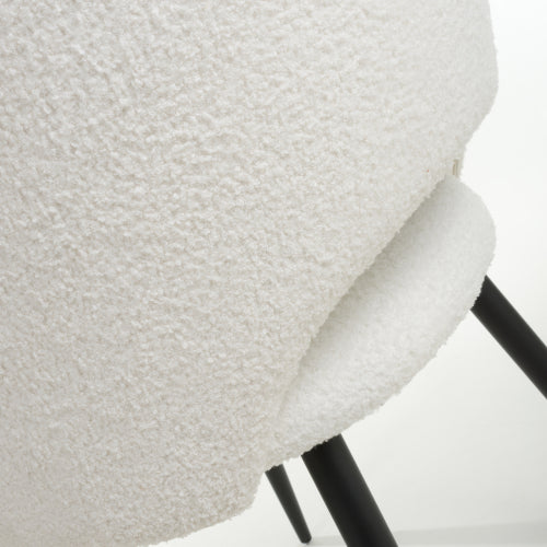 Atlantic White Boucle Dining Chairs - Sold In Pairs - The Furniture Mega Store 