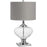 Verona Glass Table Lamp with Herringbone Grey Shade - The Furniture Mega Store 