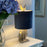 Silver Hare Table Lamp With Grey Velvet Shade - The Furniture Mega Store 