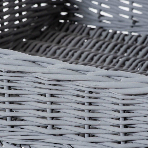 Large Grey Wicker Basket Butler Tray Table