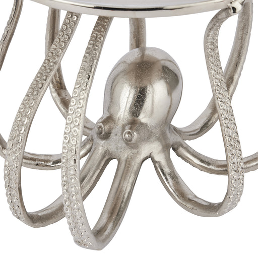 Large Silver Octopus Cake Stand Cloche - The Furniture Mega Store 