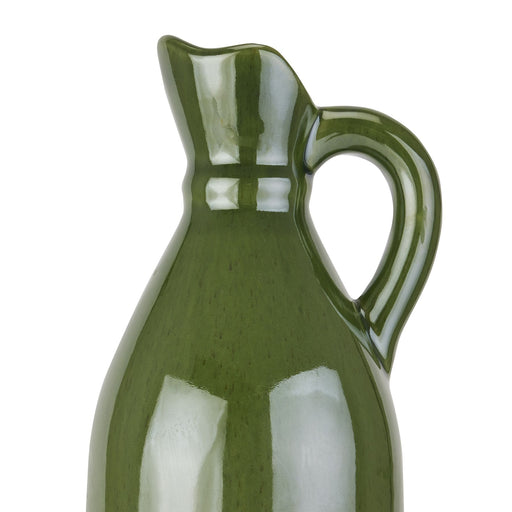 Decorative Tall Olive Stoneware Jug - The Furniture Mega Store 