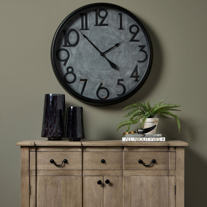 Soho Concrete Effect Large Wall Clock 80cm Pre-Order - Expected: End of June 2023 - The Furniture Mega Store 