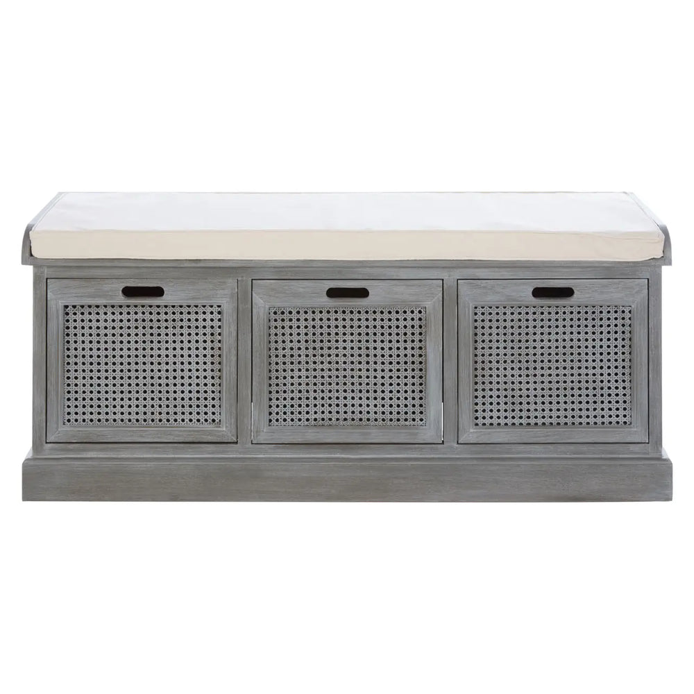Heritage Grey Storage Hall Bench Seat The Furniture Mega Store