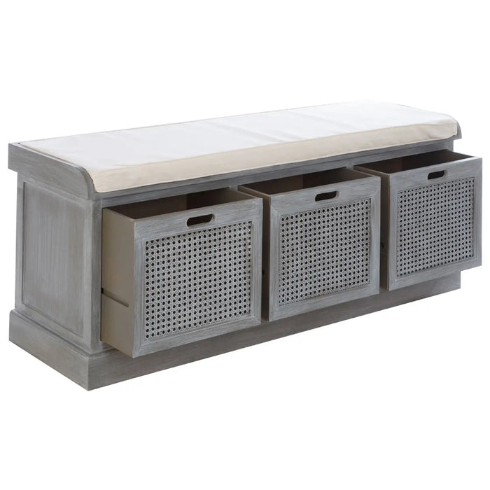 Heritage Grey Storage Hall Bench Seat - The Furniture Mega Store 