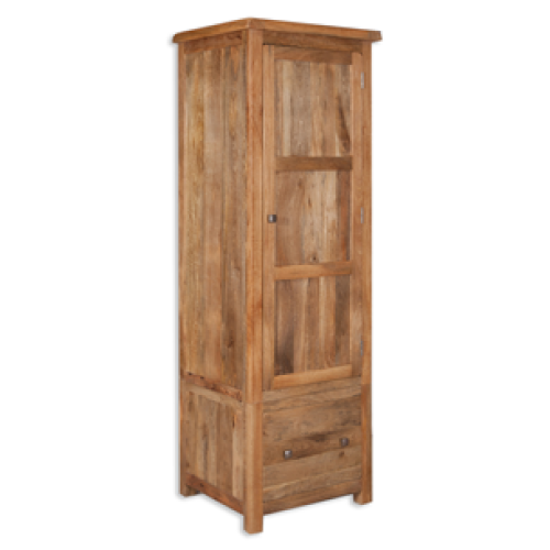 Bombay Mango Wood 1 Door 1 Drawer Wardrobe - The Furniture Mega Store 