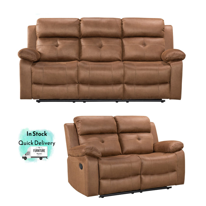 Berlin Fabric 3 Seater & 2 Seater Recliner Sofa Set - Choice Of Colours - The Furniture Mega Store 