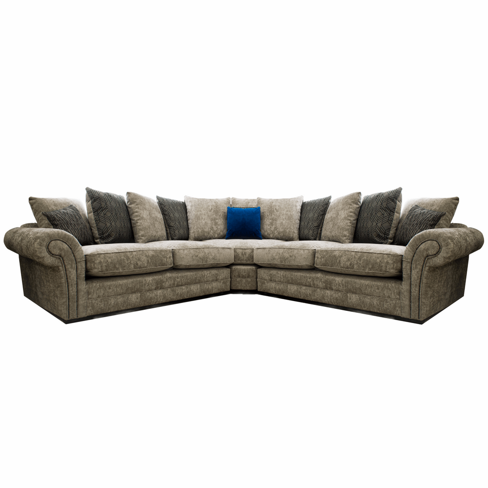 Morland Corner Sofa - Pillow Back or Classic Back - Choice Of Fabrics - The Furniture Mega Store 