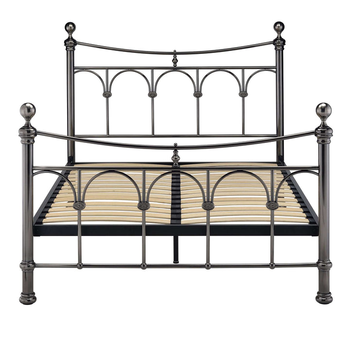 Annabelle 4'6 Double Bed - Antique Nickel - The Furniture Mega Store 