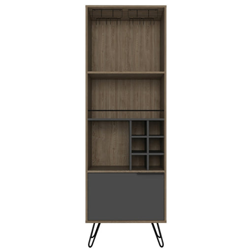 Vegas Grey Melamine Tall Drinks Cabinet with Hairpin Legs - The Furniture Mega Store 