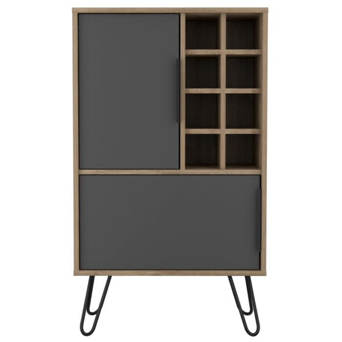 Vegas Grey Melamine Drinks Cabinet with Hairpin Legs - The Furniture Mega Store 