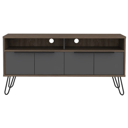 Vegas Grey Melamine Wide TV Unit with Hairpin Legs - The Furniture Mega Store 