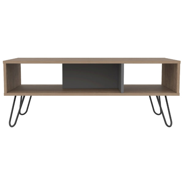 Vegas Grey Melamine Coffee Table with Hairpin Legs - The Furniture Mega Store 