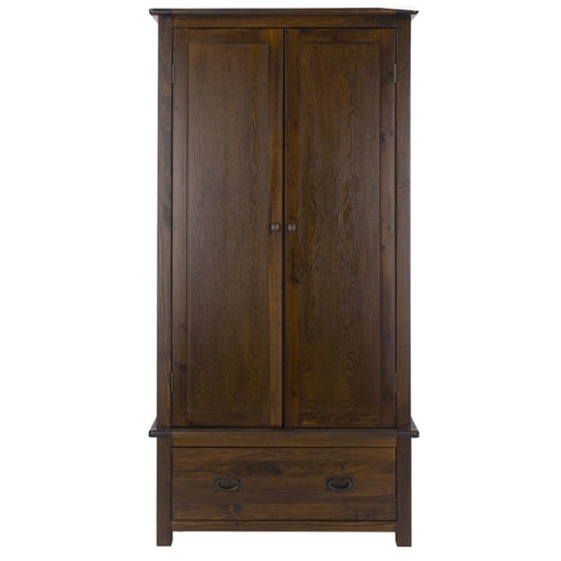 Boston Dark Wood 90cm Combi Wardrobe - The Furniture Mega Store 