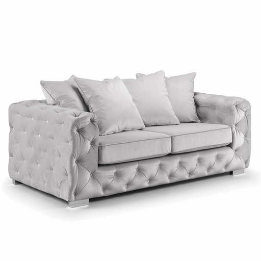 Alexa Plush Velvet Sofa & Armchair Collection - Pillow Or Classic Back - Choice Of Sizes & Colours - The Furniture Mega Store 