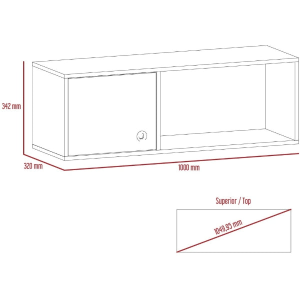 Vegas Grey Melamine Wall Storage Unit - The Furniture Mega Store 