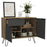 Vegas Grey Melamine Small Sideboard with Hairpin Legs - The Furniture Mega Store 
