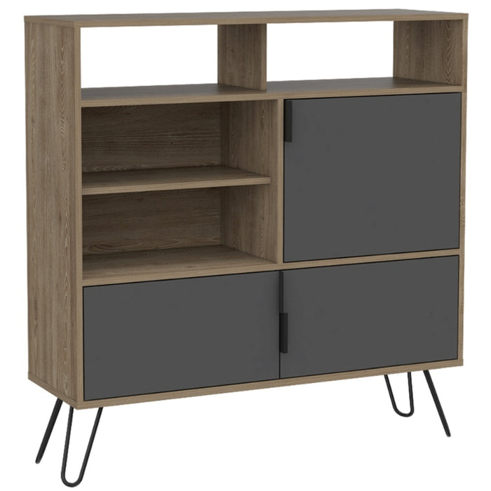 Vegas Grey Melamine Medium Sideboard with Hairpin Legs - The Furniture Mega Store 