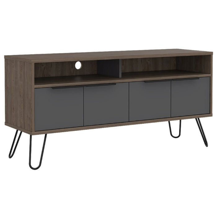 Vegas Grey Melamine Wide TV Unit with Hairpin Legs - The Furniture Mega Store 