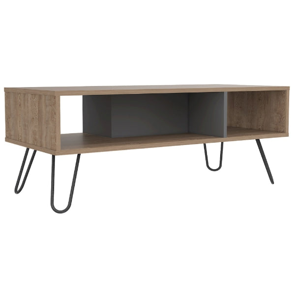 Vegas Grey Melamine Coffee Table with Hairpin Legs - The Furniture Mega Store 