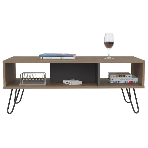 Vegas Grey Melamine Coffee Table with Hairpin Legs - The Furniture Mega Store 