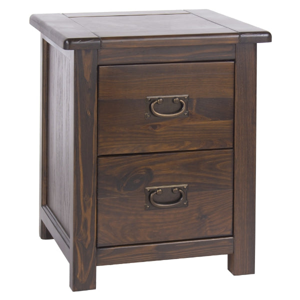 Boston Dark Wood Bedside Cabinet - The Furniture Mega Store 