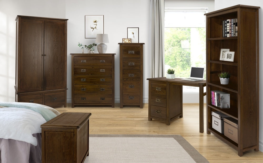 Boston Dark Wood Dressing Table - The Furniture Mega Store 