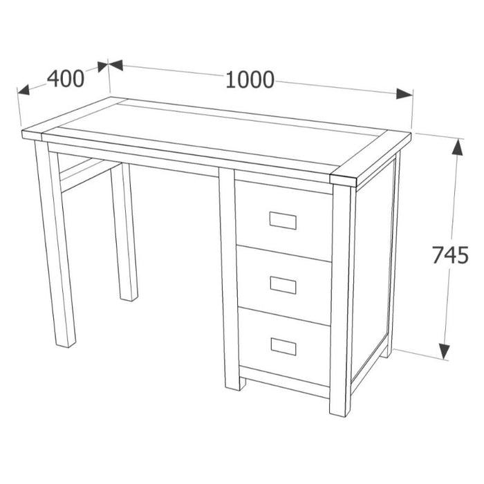 Boston Dark Wood Dressing Table - The Furniture Mega Store 