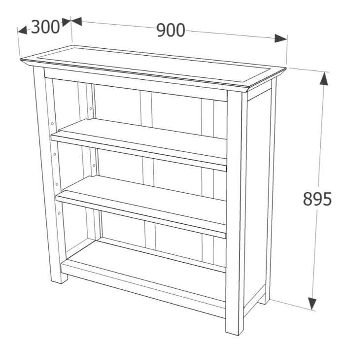 Boston Dark Wood Low Bookcase - The Furniture Mega Store 