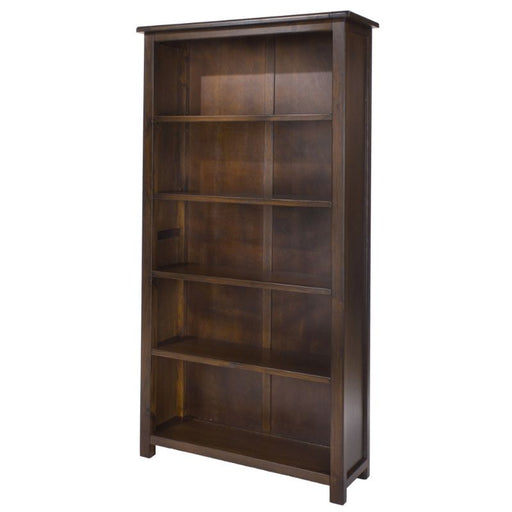 Boston Dark Wood Tall Bookcase - The Furniture Mega Store 