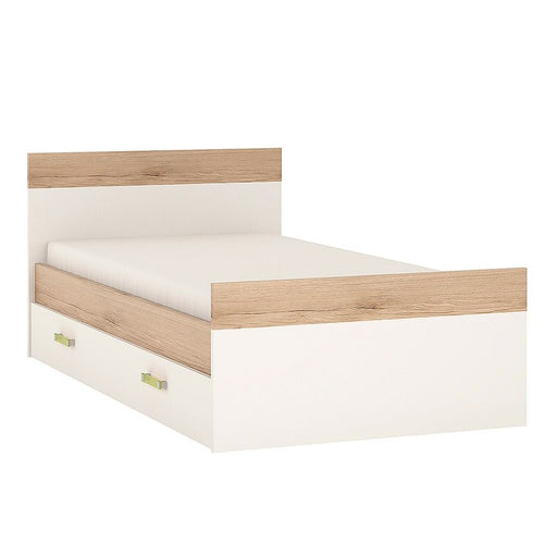 4KIDS Single Bed Including Under Drawer with Lemon Handles