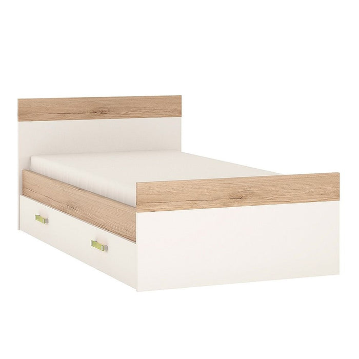 4KIDS Single Bed Including Under Drawer with Lemon Handles - The Furniture Mega Store 