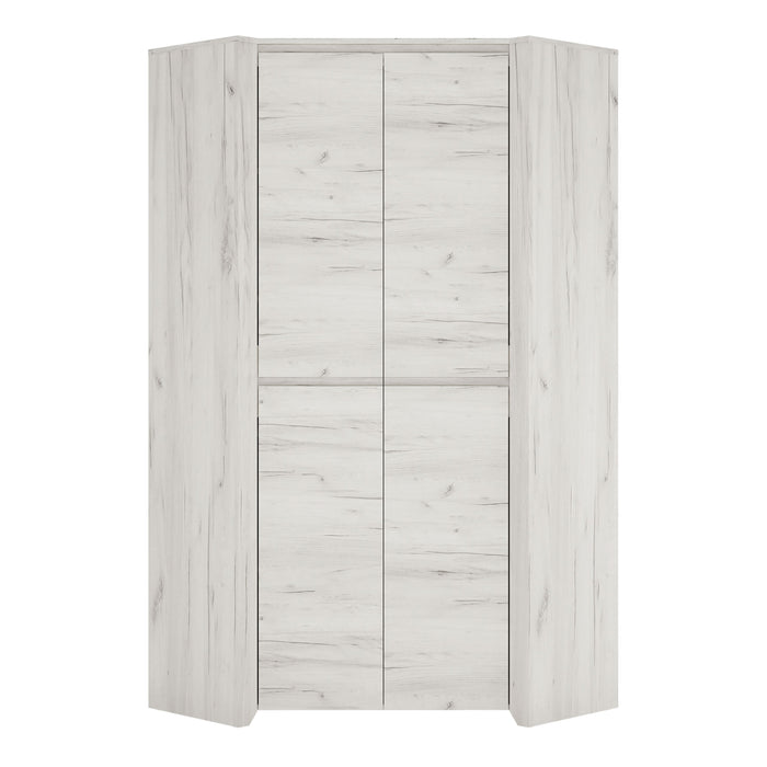 Angelica Corner Fitted Wardrobe - White Oak - The Furniture Mega Store 