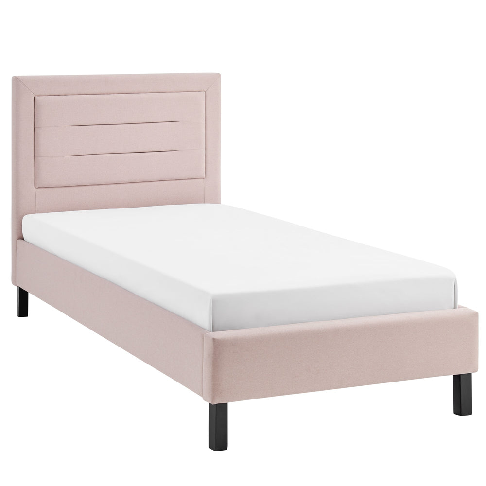 Picasso Pink Fabric Bedstead 3ft Single Bed - The Furniture Mega Store 