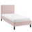 Picasso Pink Fabric Bedstead 3ft Single Bed - The Furniture Mega Store 