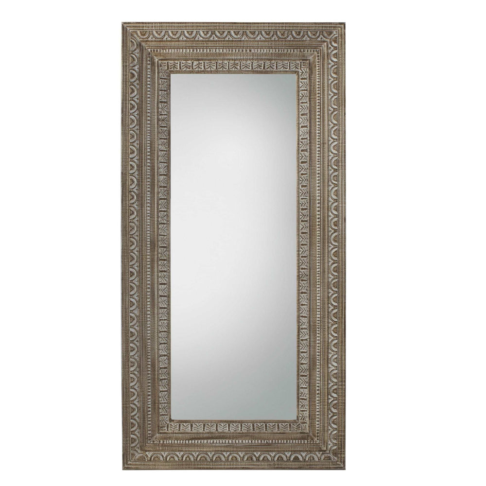Agara Carved Detail Large Leaner Mirror - The Furniture Mega Store 
