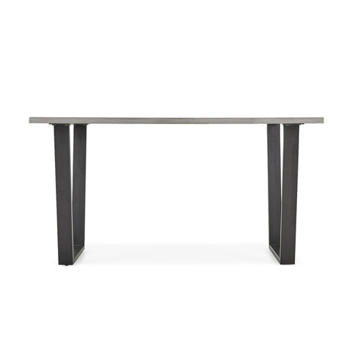 Dalston Grey Oak Dining Table 140cm-180cm Extending Live Edge Top with Industrial Style Black Metal U Legs - The Furniture Mega Store 