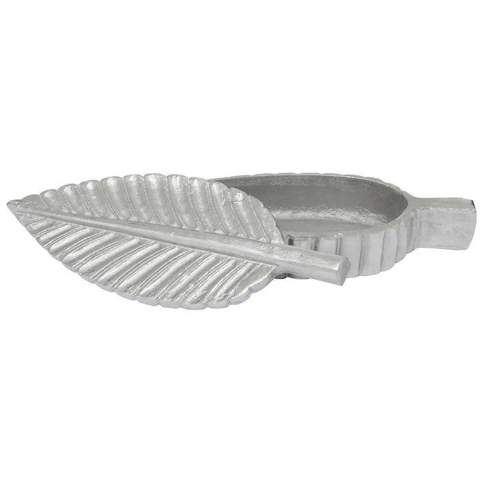 Prato Silver Feather Trinket Box - The Furniture Mega Store 