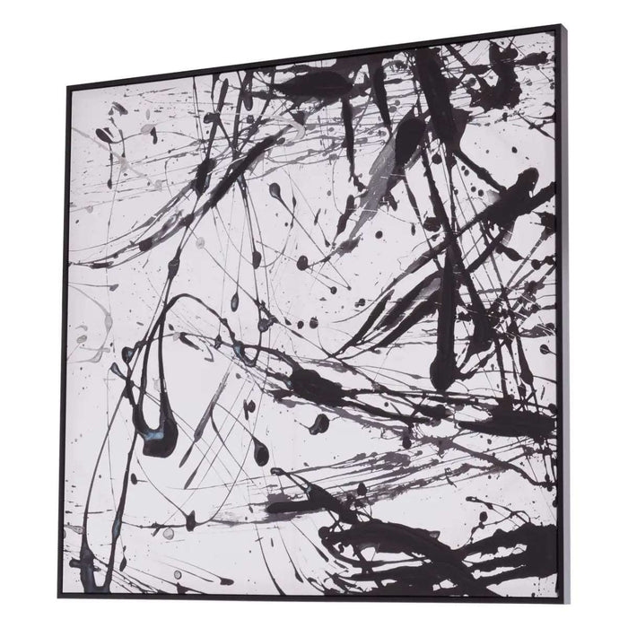 Astratto Black & White Oil Paint Wall Art - The Furniture Mega Store 