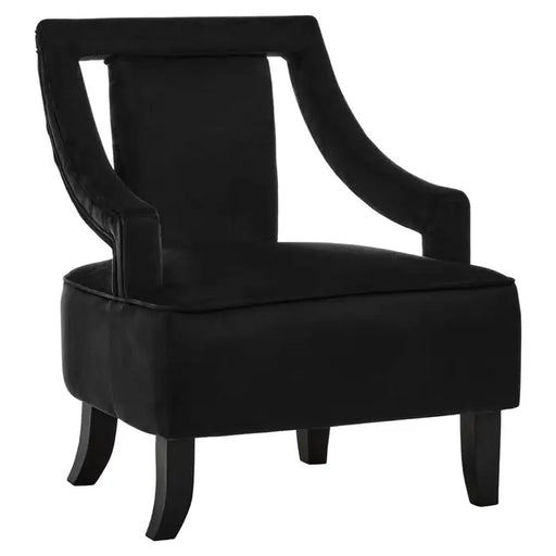 Faye Black Velvet Accent Chair - The Furniture Mega Store 