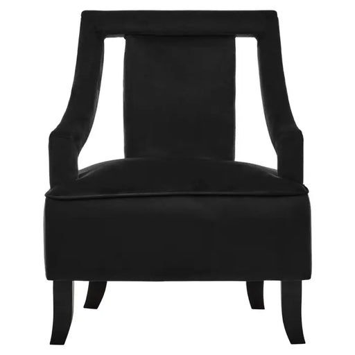 Faye Black Velvet Accent Chair - The Furniture Mega Store 